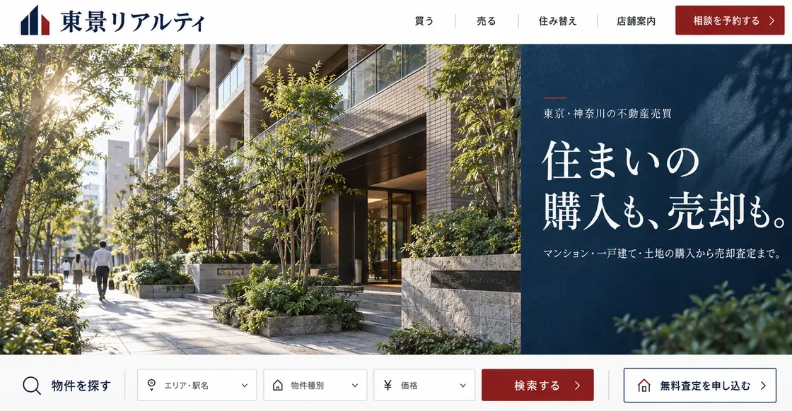 不動産会社のデザイン(デザイン09)(パソコンの画面)