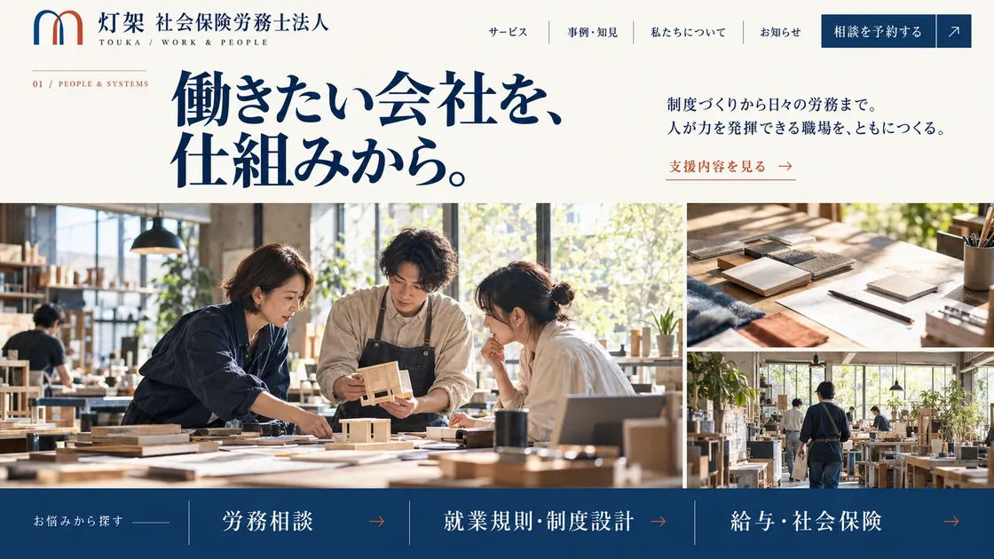社会保険労務士事務所のデザイン(デザイン44)(パソコンの画面)